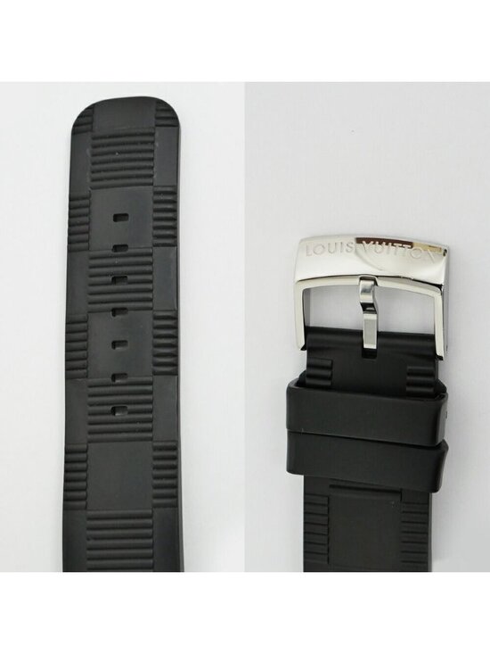 Louis Vuitton Tambour in Black GMT Dial Stainless Steel Rubber Quartz Watch main image 5